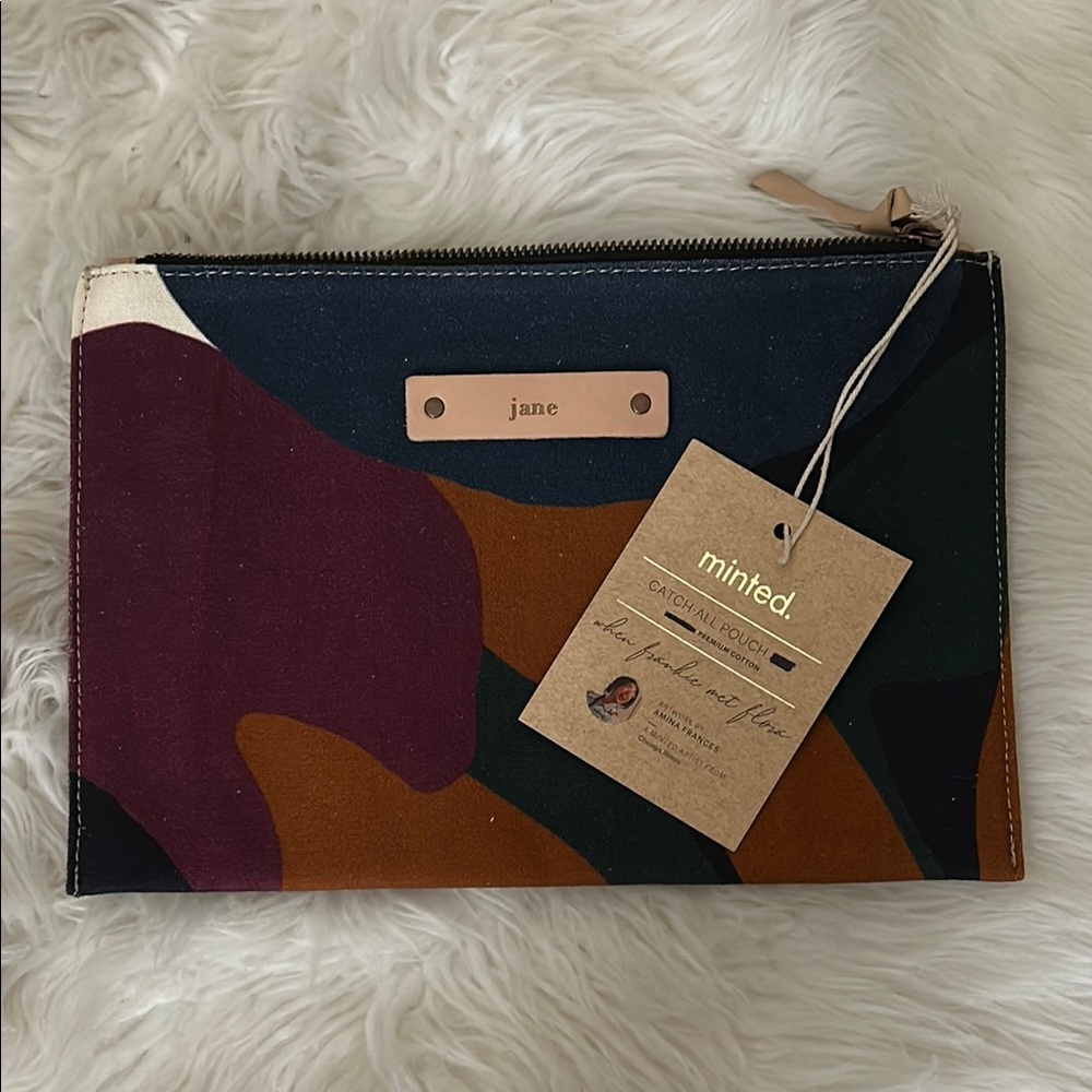 Minted Colorful Abstract Pouch